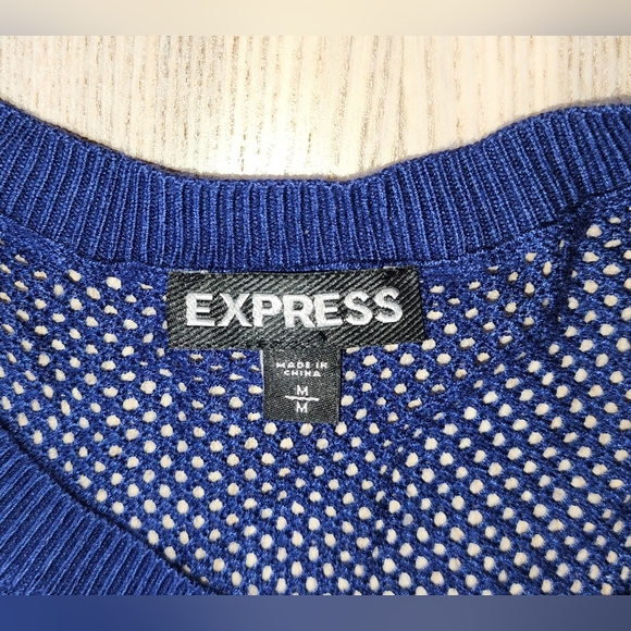 Express women's blue mesh sweater size medium - Picture 2 of 6